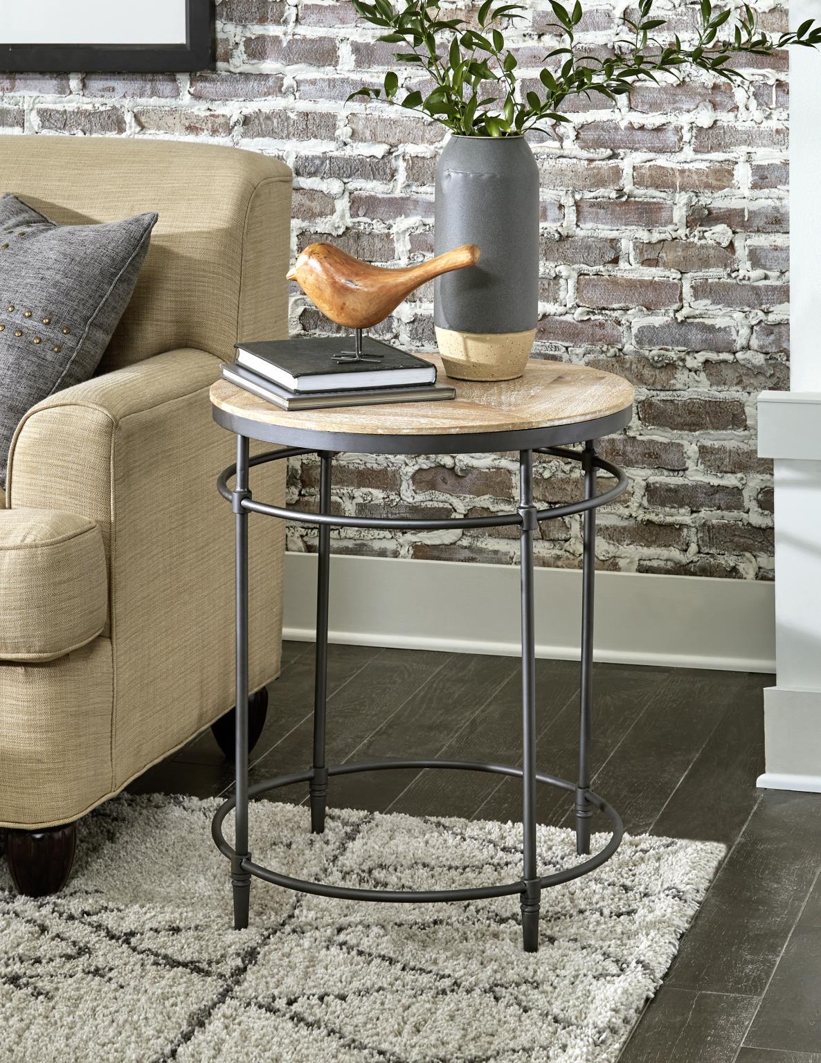 Fenway Solid Wood Mango Round End Table